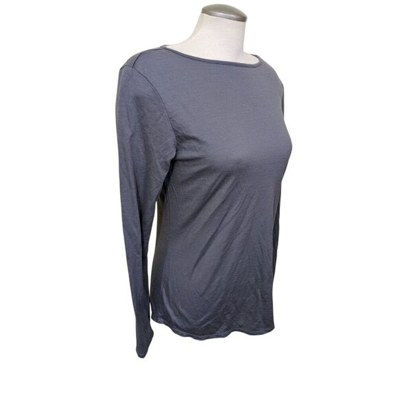 Cloudveil Women Size M Merino Wool Rich Base Layer Gray Long Sleeve Shirt Base - Picture 2 of 6